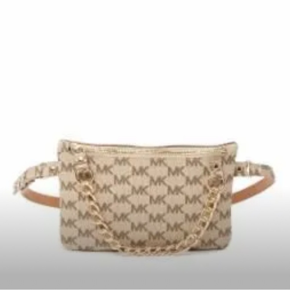 Michael Kors Tan Belt Bag with Gold Chain